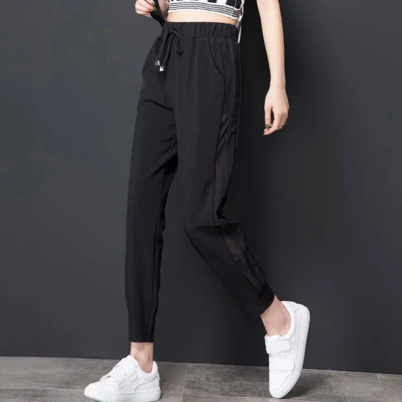 Sweatpants Harem Female Pants Black Joggers Jogging Trousers for Women Fitness Clothes and Capris Elastic Waist Drawstring 90s G - Image 2