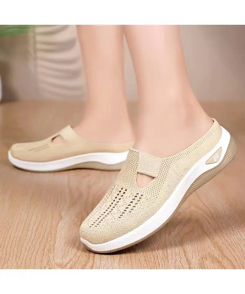 Women's shoes, casual shoes for ladies, half-leg versatile, casual and breathable flip-flops, one-step lazy soft-soled single sh - Image 4
