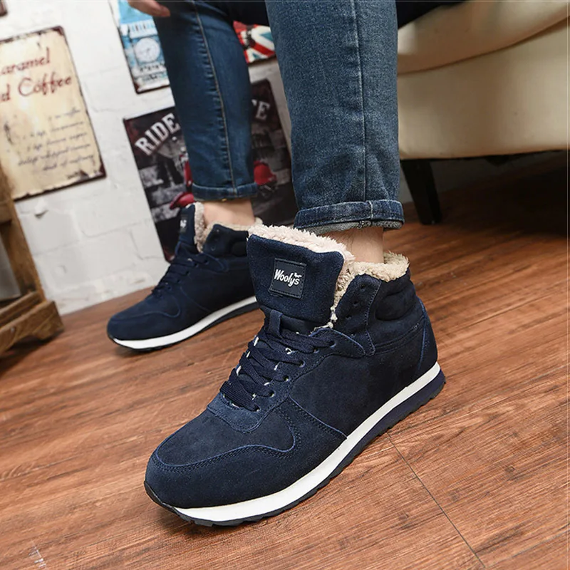 Men Boots Winter Shoes Mans Footwear Warm Fur Snow Boots Ankle Botas Hombre Winter Boots For Men Plush Winter Sneakers Plus Size - Image 3