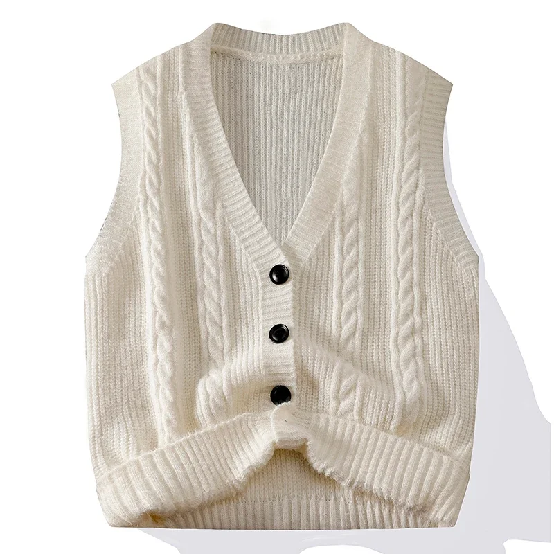 Cardigan Sweater for Men Autumn Winter Casual Knit Coat Loose Vest Sleeveless Vest for Men Sleeveless Cardigan Sweater Fashion - Image 8
