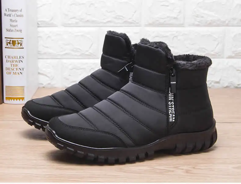 Winter shoes Men's sneakers Warm Cotton Zipper Snow Ankle Boots, Autumncasual shoes Waterproof Snow Boots free shiping shoe - Image 7