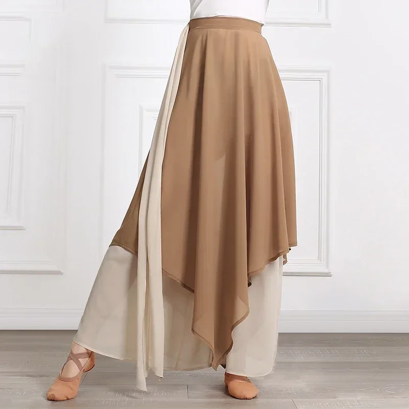 Women's Wide-Leg Pants Elegant Chiffon Culottes Classical Dance Practice Clothes Chinese Modern Dance Adult Blocking Dance Pants - Image 6