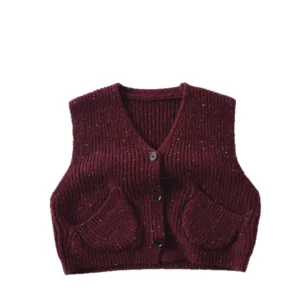 Autumn Kids Clothes Girls Knitwear  Singlebreast Girls Knitwear Children Sweaters Girls Waistcoat Vintage Knitwaist