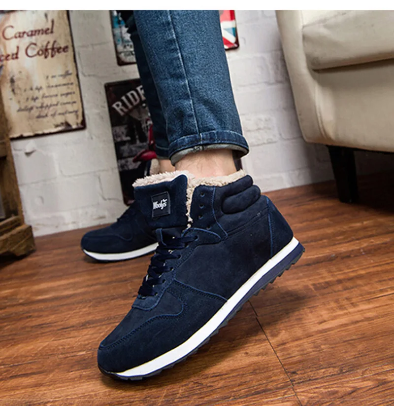 Men Boots Winter Shoes Mans Footwear Warm Fur Snow Boots Ankle Botas Hombre Winter Boots For Men Plush Winter Sneakers Plus Size - Image 2