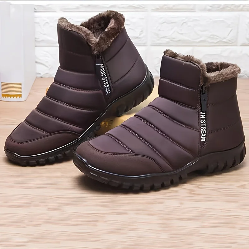 Winter shoes Men's sneakers Warm Cotton Zipper Snow Ankle Boots, Autumncasual shoes Waterproof Snow Boots free shiping shoe - Image 2