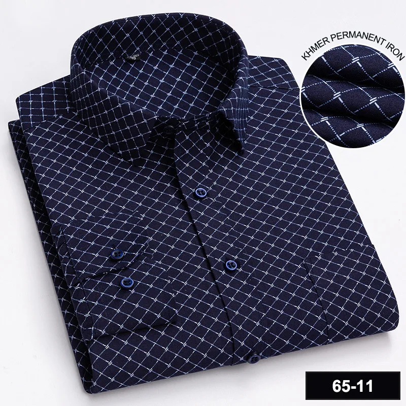 Men's Long Sleeve Shirt High-quality Fashion Casual Print Plaid Stripe Single Pocket Fit Business Formal Office Four Season Top - Image 13