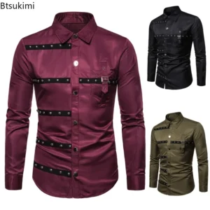 2026 Men's Long Sleeve Shirts Hip Hop Streetwear Gothic Medieval Classic Vintage Shirts Party Performance Cosplay Men's Clothing