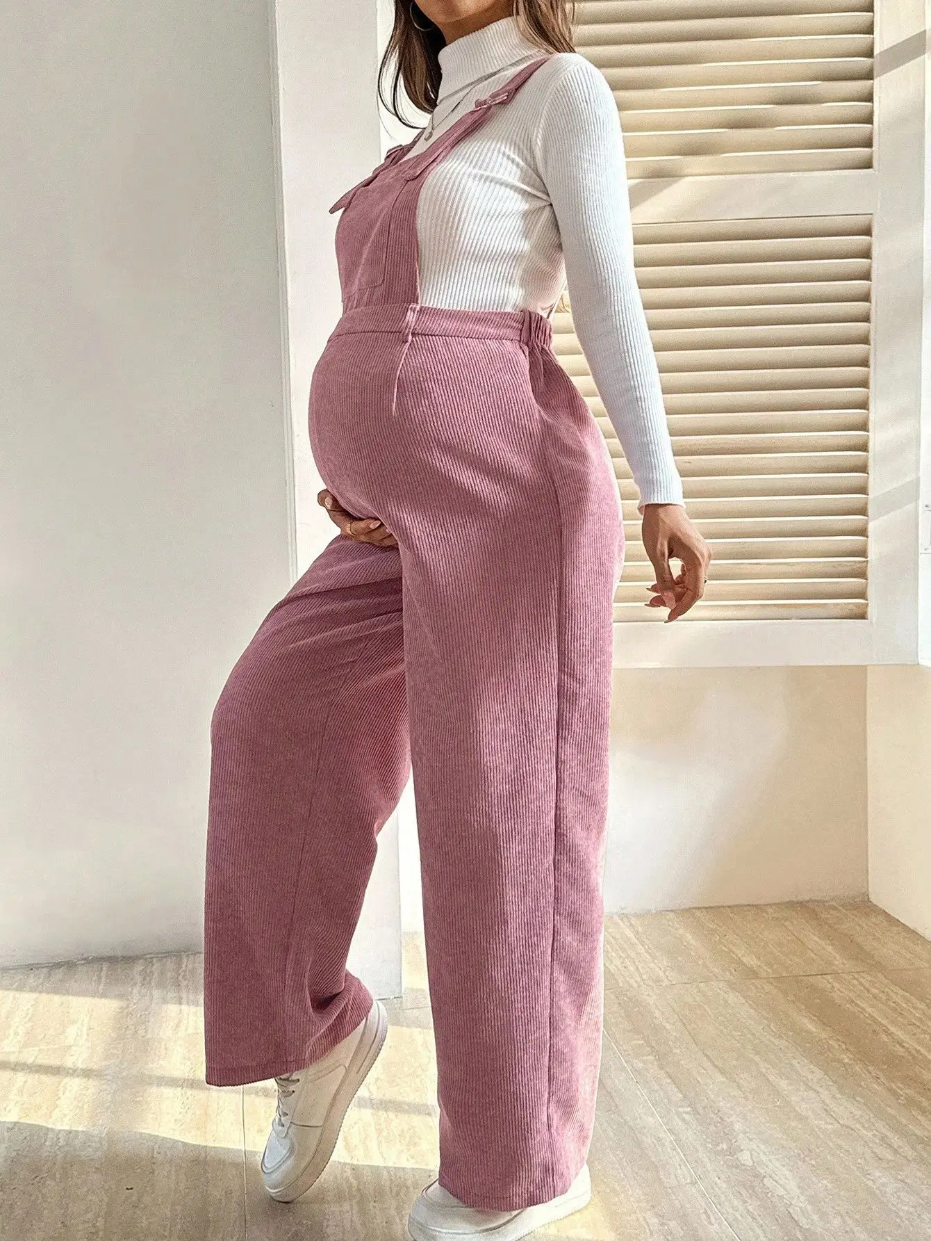 Maternity Clothes Pregnancy Clothing for Pregnant Women Pants 2025 Autumn Winter Fashion Elastic Loose Corduroy Overalls Waist - Image 7