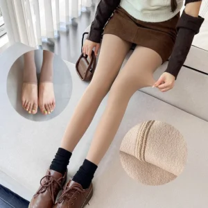 New Women Thermal Leggings Warm Concise Solid Color Elastic Pantyhose Female Comfortable High Waist Thicken Plush Slim Fit Pants