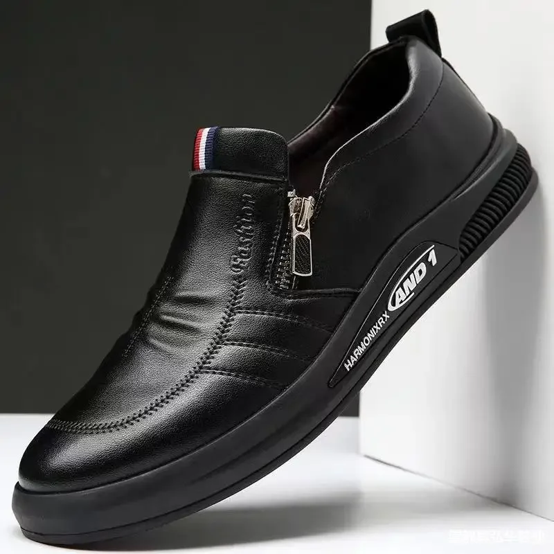 2024 New Casual Leather Shoes Men Fashion Loafers Autumn Slipon Flat Brand Business Shoes Man Sneakes Comfort Moccasins Zapatos - Image 2