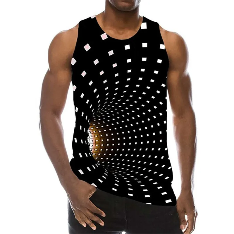 Tank Top For Men 3D Print Psychedelic Hole Sleeveless Fashion Pattern Tops Graphic Vest 6XL Plus Size Man Clothing Casual Tanks - Image 11