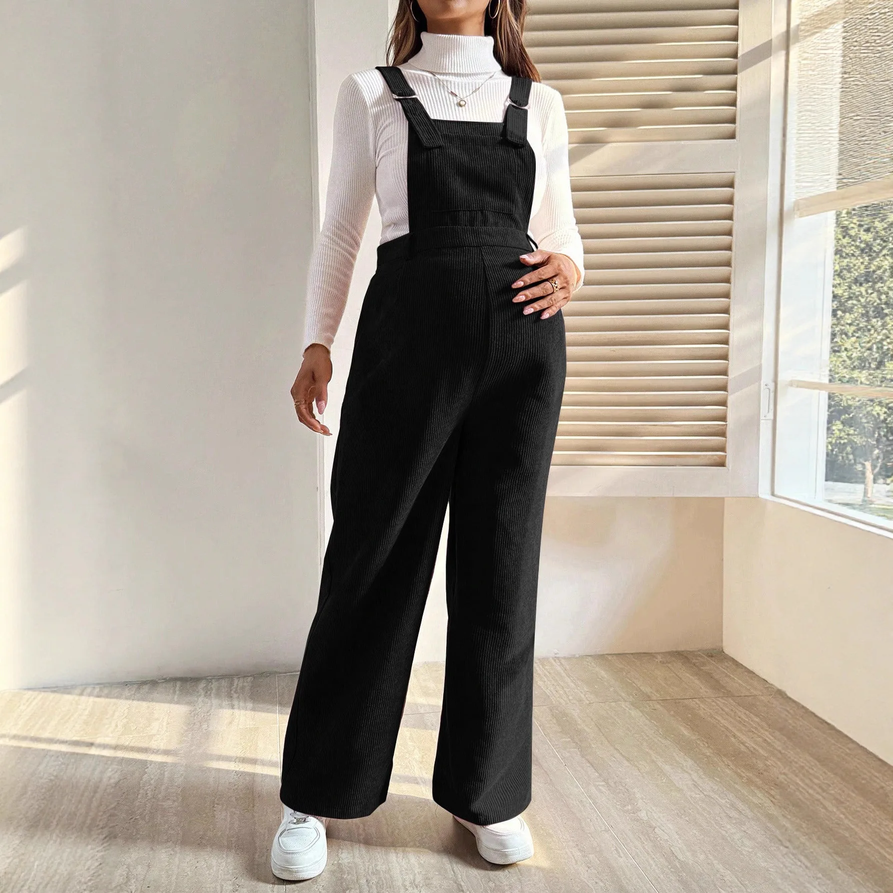 Maternity Clothes Pregnancy Clothing for Pregnant Women Pants 2025 Autumn Winter Fashion Elastic Loose Corduroy Overalls Waist - Image 4