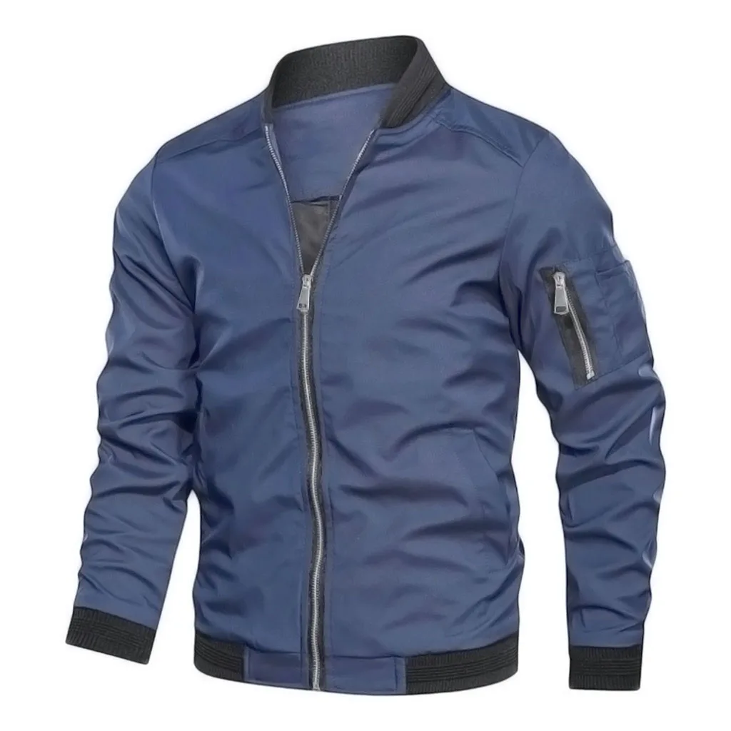 Fall Winter Quality New Men's Jackets Fashion Young Men's Jackets Baseball Clothing Bomber Jacket Basic Style Solid Color Coat - Image 3
