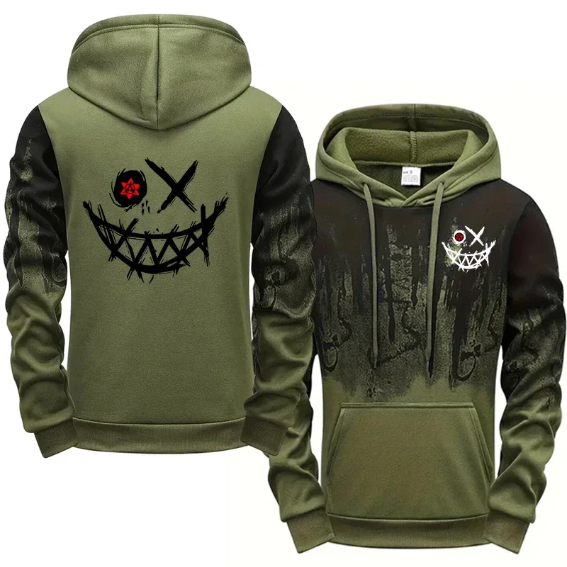 Men Single Piece Sweatshirts Sweatpants Versatile Men's Tracksuit Casual Comfort Fashion Daily Sports Simple Splashed Ink Hoodie - Image 8