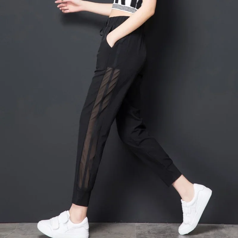 Sweatpants Harem Female Pants Black Joggers Jogging Trousers for Women Fitness Clothes and Capris Elastic Waist Drawstring 90s G