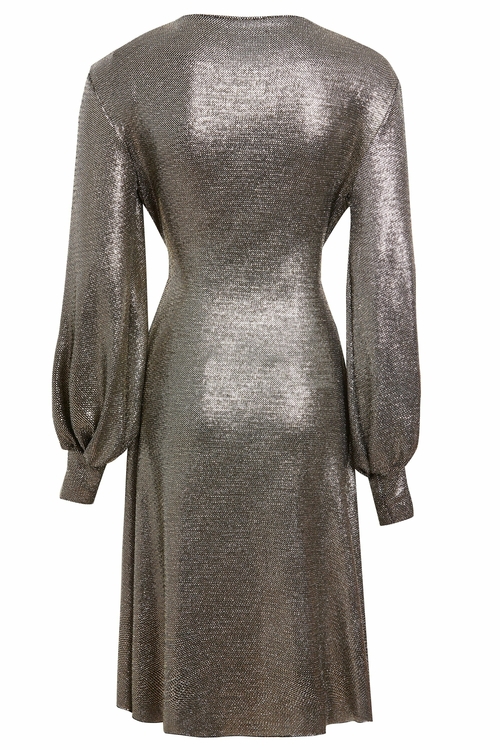Long Sleeve Sequin Wrap Dress - Image 11