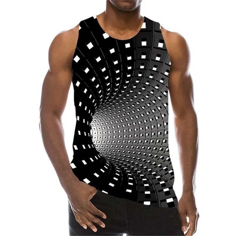 Tank Top For Men 3D Print Psychedelic Hole Sleeveless Fashion Pattern Tops Graphic Vest 6XL Plus Size Man Clothing Casual Tanks - Image 10