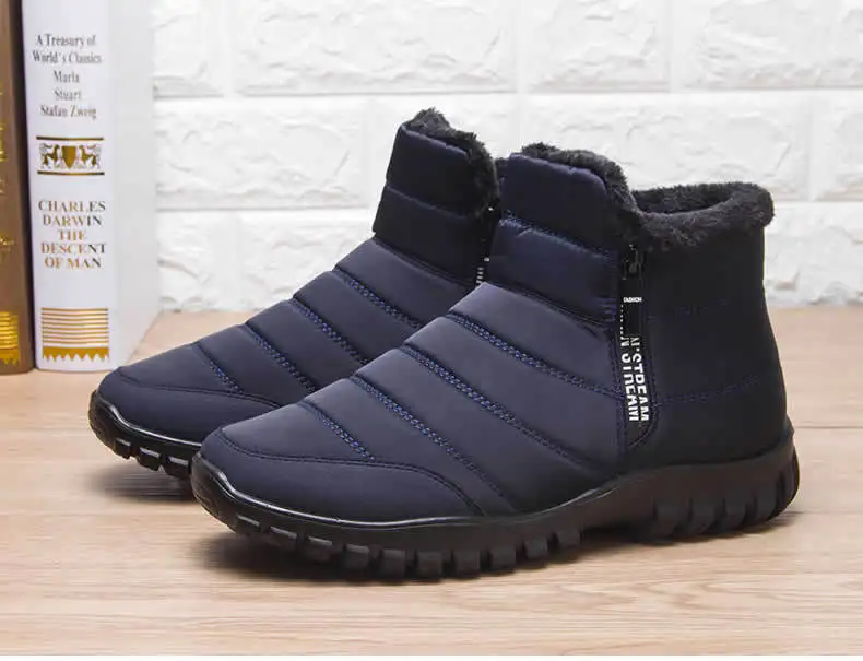 Winter shoes Men's sneakers Warm Cotton Zipper Snow Ankle Boots, Autumncasual shoes Waterproof Snow Boots free shiping shoe - Image 8