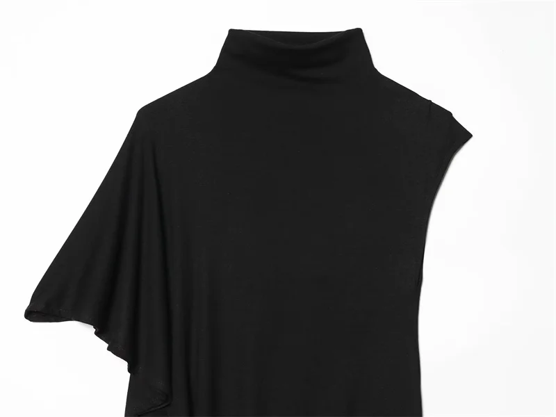 Women's Top 2026 New Fashion Spring Summer Black Pleated Asymmetrical Top for Women Stylish Chic Personality Female Top - Image 5