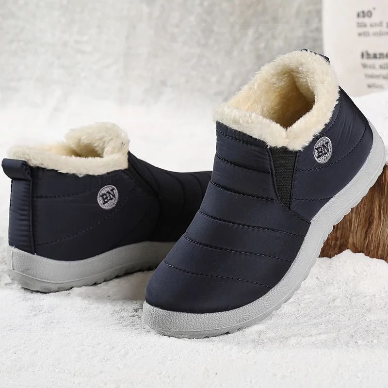 Men Boots Keep Warm Winter Shoes For Men Ankle Boots Fur Shoes Botas Hombre Couple Snow Boots Winter Casual Shoes Booties Men - Image 3