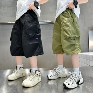 Shorts Pants for Kids Summer Casual Solid Color Boys Cotton Sport Shorts for Teenage Short Sweatpants Clothes 5 7 9 11 13 14Year