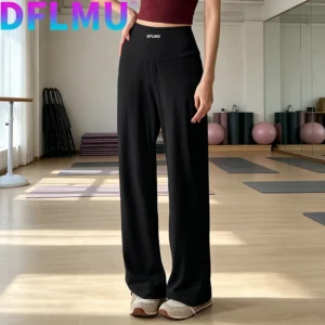 Women Pants Bottoms Breathable Gym Casual Sports Bell Leggings Female DFLMU Yoga Long pants Slim Yoga Pants High Waist Wide Leg