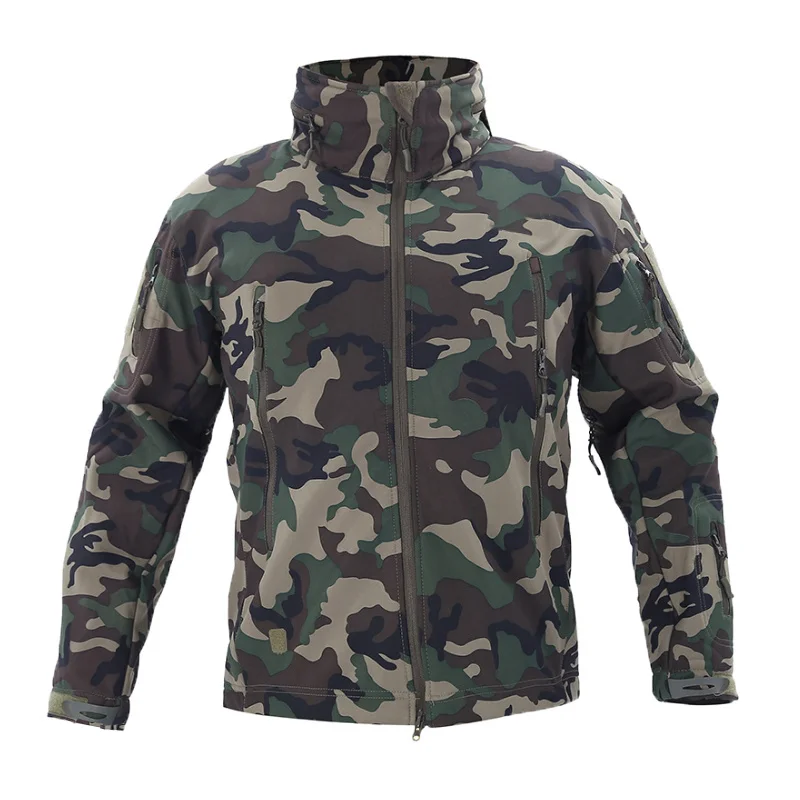 Fall Winter Fleece Jacket for Men Soft shell Tactical Waterproof Army Camouflage Coat Airsoft Clothing Multicam Windbreakers - Image 4