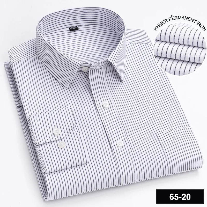Men's Long Sleeve Shirt High-quality Fashion Casual Print Plaid Stripe Single Pocket Fit Business Formal Office Four Season Top - Image 25