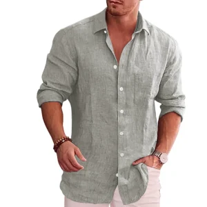 The Premium Boutique Style Classic 100% Pure Linen Relaxed-Fit Shirt – Long Sleeve Casual