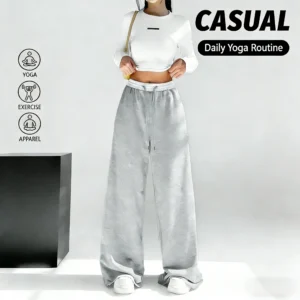 Fashion New Jogger Baggy Pants for Women Drawstring Straight Loose Casual pants High Waist Wide Leg pants Running Daily Wear