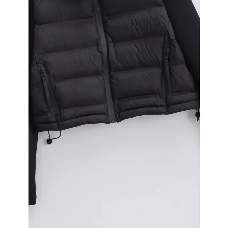 Winter Jackets For Women 2025 Black Spliced Long Sleeve Winter Women's Cold Coat Luxury Parkas Female New In Outerwear - Image 4