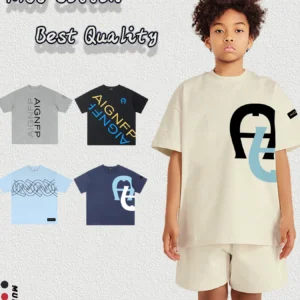 fashion kids t shirts boys summer clothes 2026 new %100 cotton Round neck top tees letter print child short sleeve boy T-shirt
