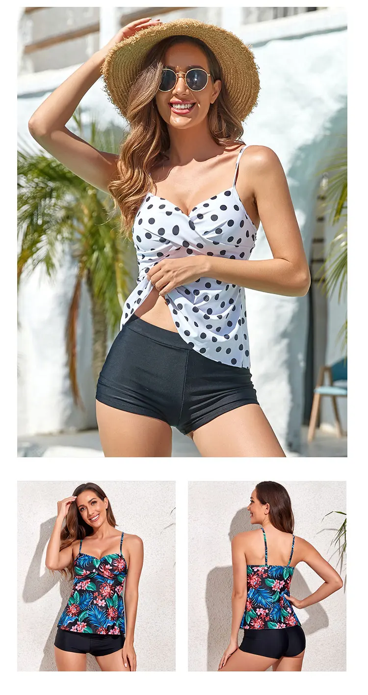 Tankini Swimsuits for Women 2 Pcs Bathing Suits Floral Print Tank Top with shorts Tummy Control Y2k Hot Girls Swimming Suits - Image 21