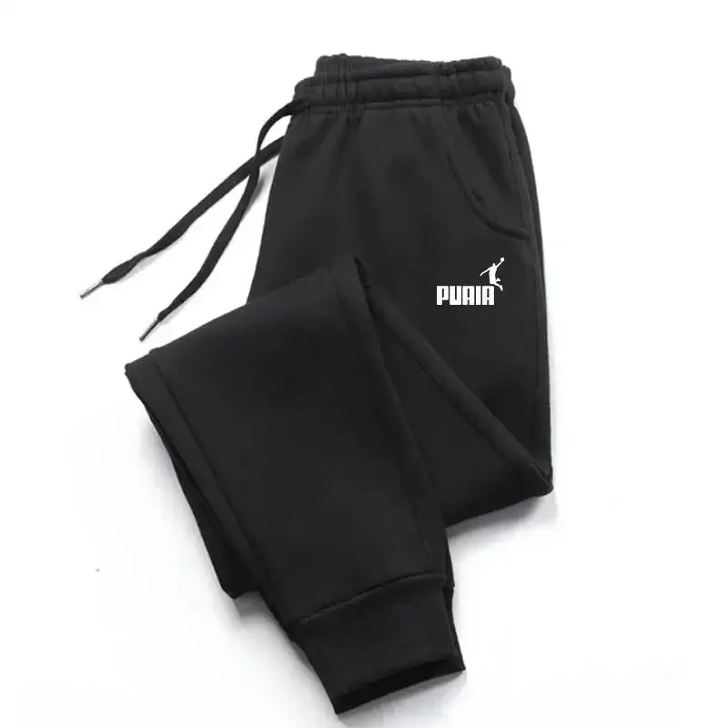 2025 Men's trousers for autumn and winter, men's casual pants, fashionable soft sportswear pants, jogging sports logo print - Image 2