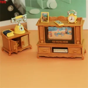 Set Forest Family For Children Bathroom Garden Miniature Furniture Pretend Play  Kitchen Cooking  Dollhouse Furniture