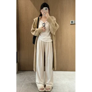 Wide-leg for Women in Autumn Winter New High-waisted Loose Slimming Casual Pants