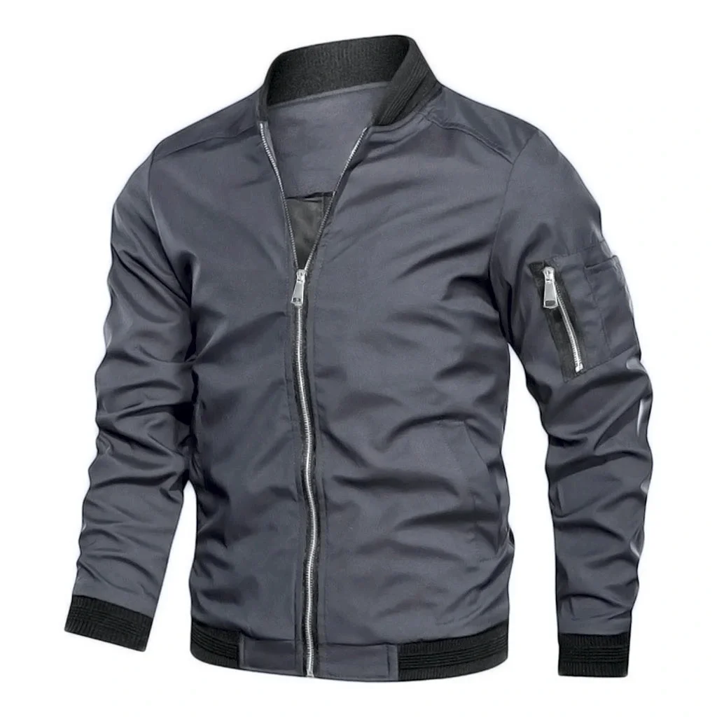 Fall Winter Quality New Men's Jackets Fashion Young Men's Jackets Baseball Clothing Bomber Jacket Basic Style Solid Color Coat - Image 2