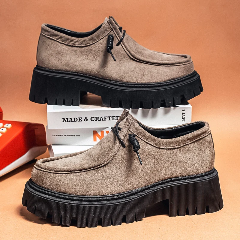 Men's Shoes 2025 Autumn New Style High-heel Thick-soled Loafers, Durable and Retro Casual Shoes, Everyday Street Trend Sneakers - Image 7