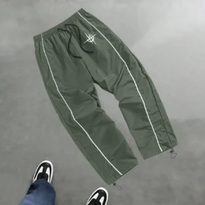 Men's Trendy Track Pants Loose Fit Jogger Casual Summer Quick Drying Fitness Drawstring Adjustable Trousers With Phone Pocket