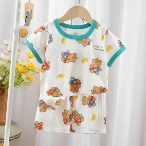 Children's Short Sleeved Shorts Suit Boys Girls Cotton T-shirts Baby Clothes New Summer Children's Clothing