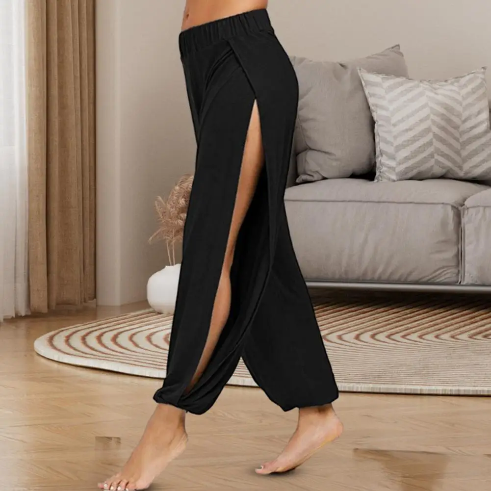 Women Harem Pants High Waist Side Slit Design Wide Leg Trousers Soft And Comfortable Harem Pants Hip Hop Style Yoga Pants 80% - Image 4