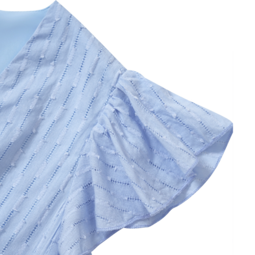 Womens V Neck Ruffle Sleeve Summer Dress - Image 8