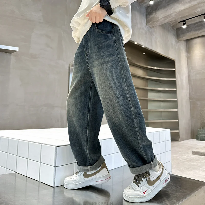 5-14 Years Old Boy Pants with Pockets Korean Style Fashion Spring Autumn Cotton Sport Cargo Pants Kids Children Leisure Trousers - Image 3