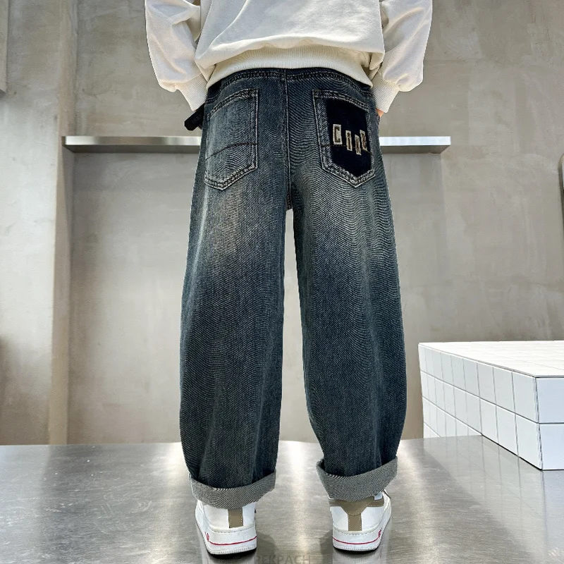 5-14 Years Old Boy Pants with Pockets Korean Style Fashion Spring Autumn Cotton Sport Cargo Pants Kids Children Leisure Trousers - Image 4
