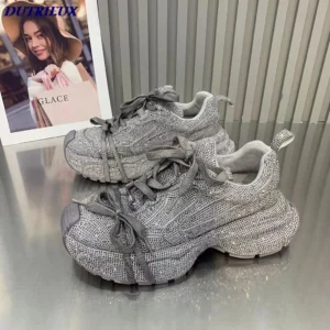 Sneakers Sport Casual Fashionable Customized Design Shoes Footwear Factory Cost Shiny 2024 Women Shoe