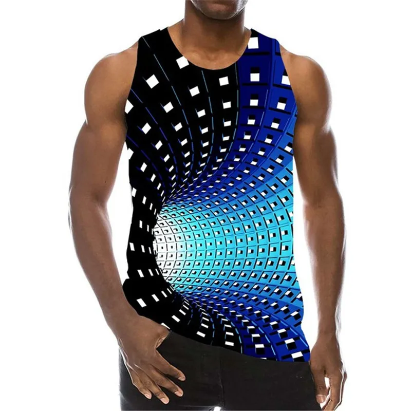 Tank Top For Men 3D Print Psychedelic Hole Sleeveless Fashion Pattern Tops Graphic Vest 6XL Plus Size Man Clothing Casual Tanks - Image 7
