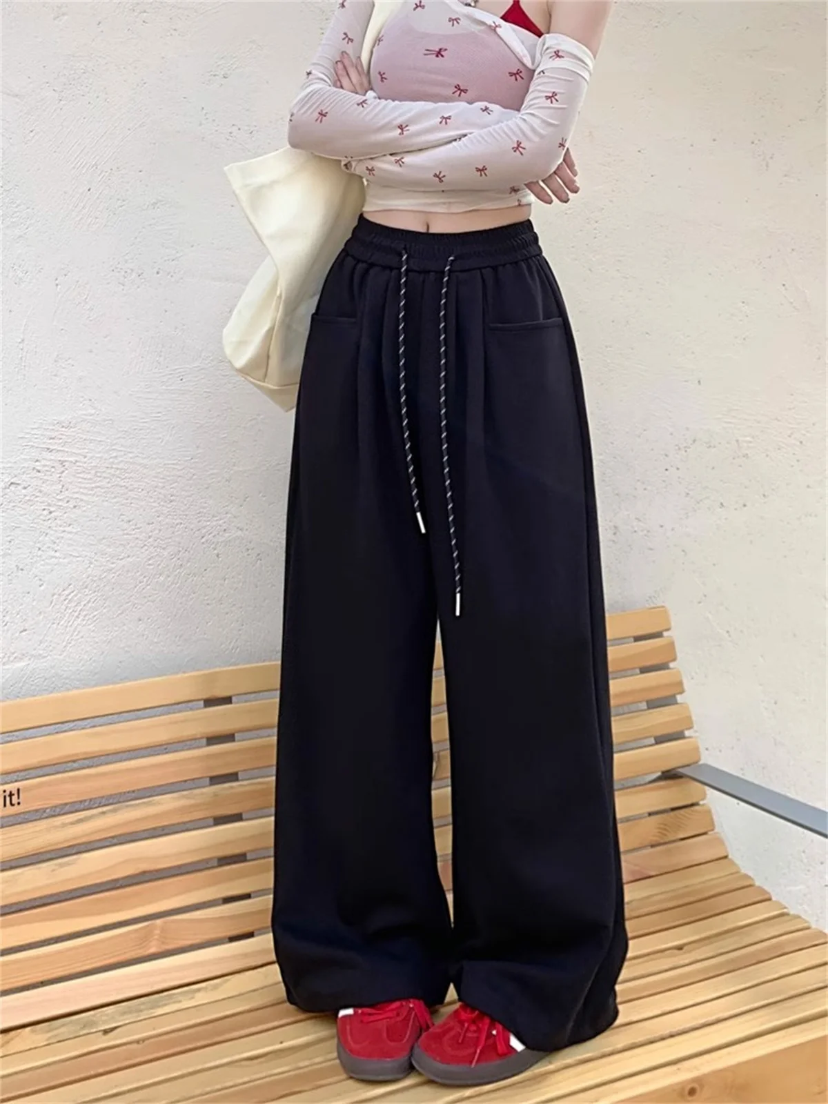 Straight Wide Leg Loose Pant Women Fahsion 2025 Spring Summer New Baggy Sweatpants High Waist Csual Street Pants Chic Trousers - Image 8