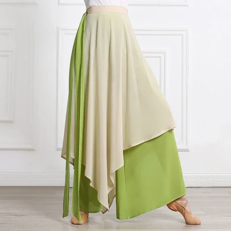 Women's Wide-Leg Pants Elegant Chiffon Culottes Classical Dance Practice Clothes Chinese Modern Dance Adult Blocking Dance Pants - Image 9
