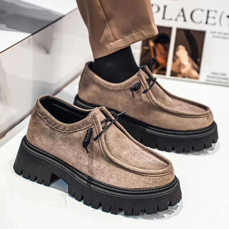 Men's Shoes 2025 Autumn New Style High-heel Thick-soled Loafers, Durable and Retro Casual Shoes, Everyday Street Trend Sneakers - Image 5