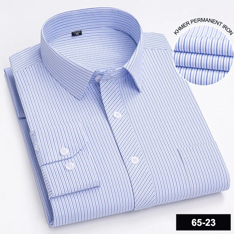Men's Long Sleeve Shirt High-quality Fashion Casual Print Plaid Stripe Single Pocket Fit Business Formal Office Four Season Top - Image 22